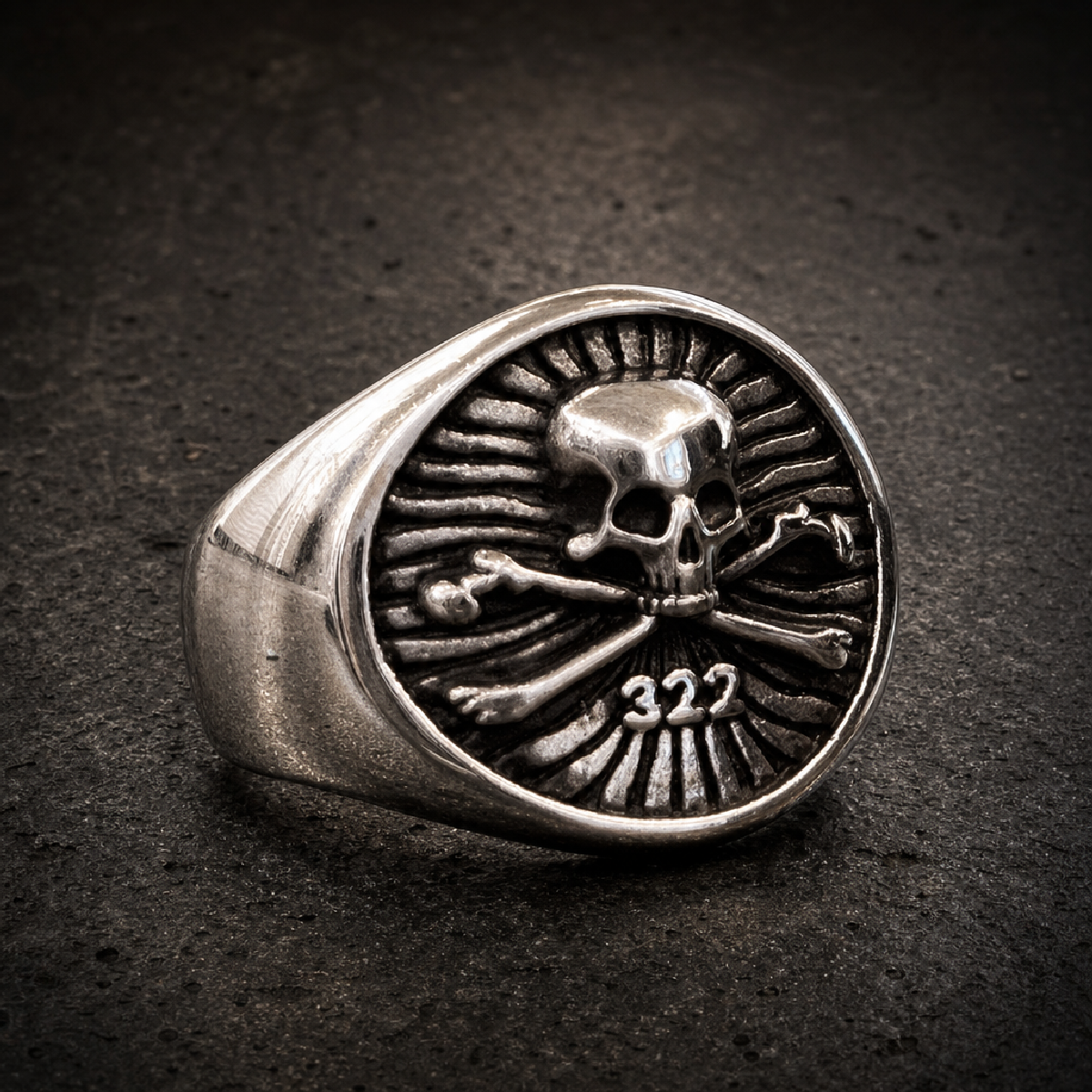 The 'Bonesmen' Solid Skull & Bones Ring - 316L stainless steel unisex jewelry (R0460)