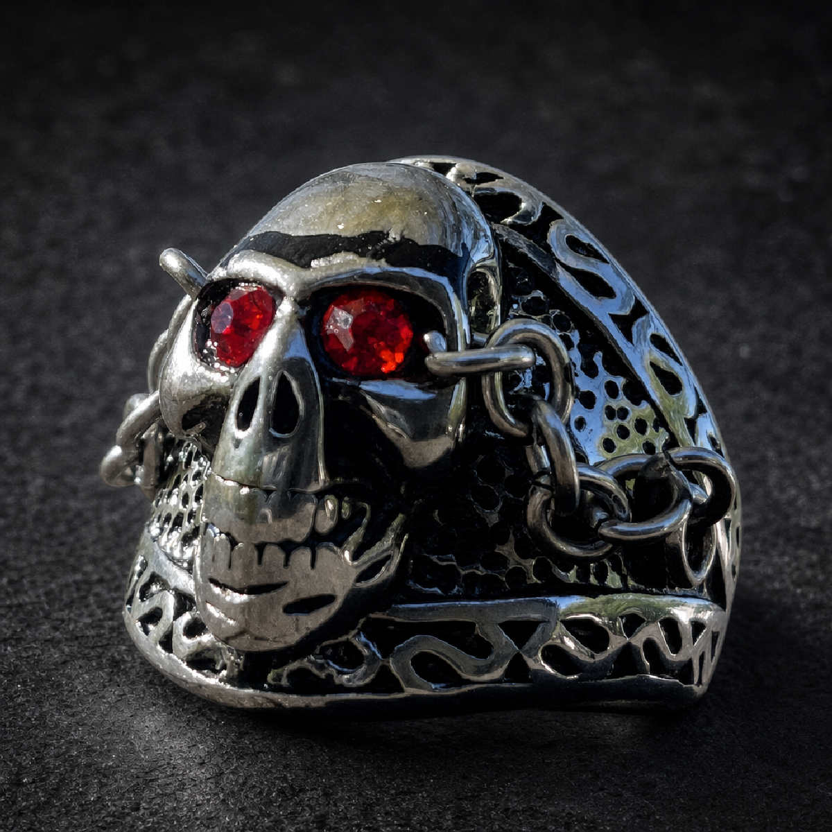 The Chain - Fleetwood Mac Skull Ring - 316L stainless steel unisex jewelry (R0611)
