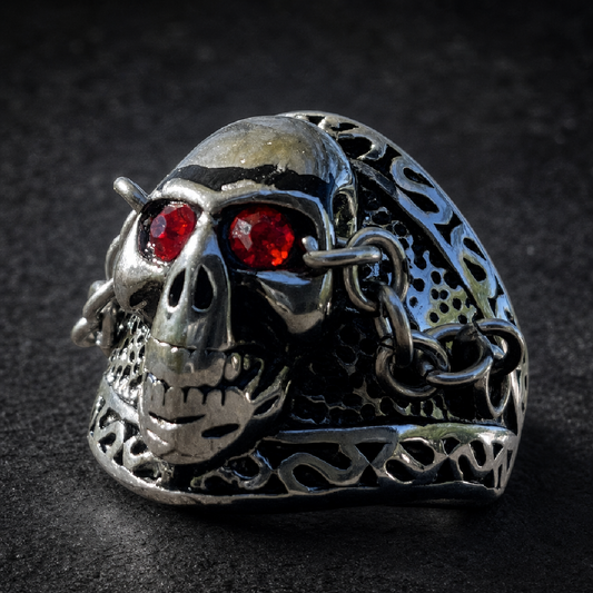 The Chain - Fleetwood Mac Skull Ring - 316L stainless steel unisex jewelry (R0611)