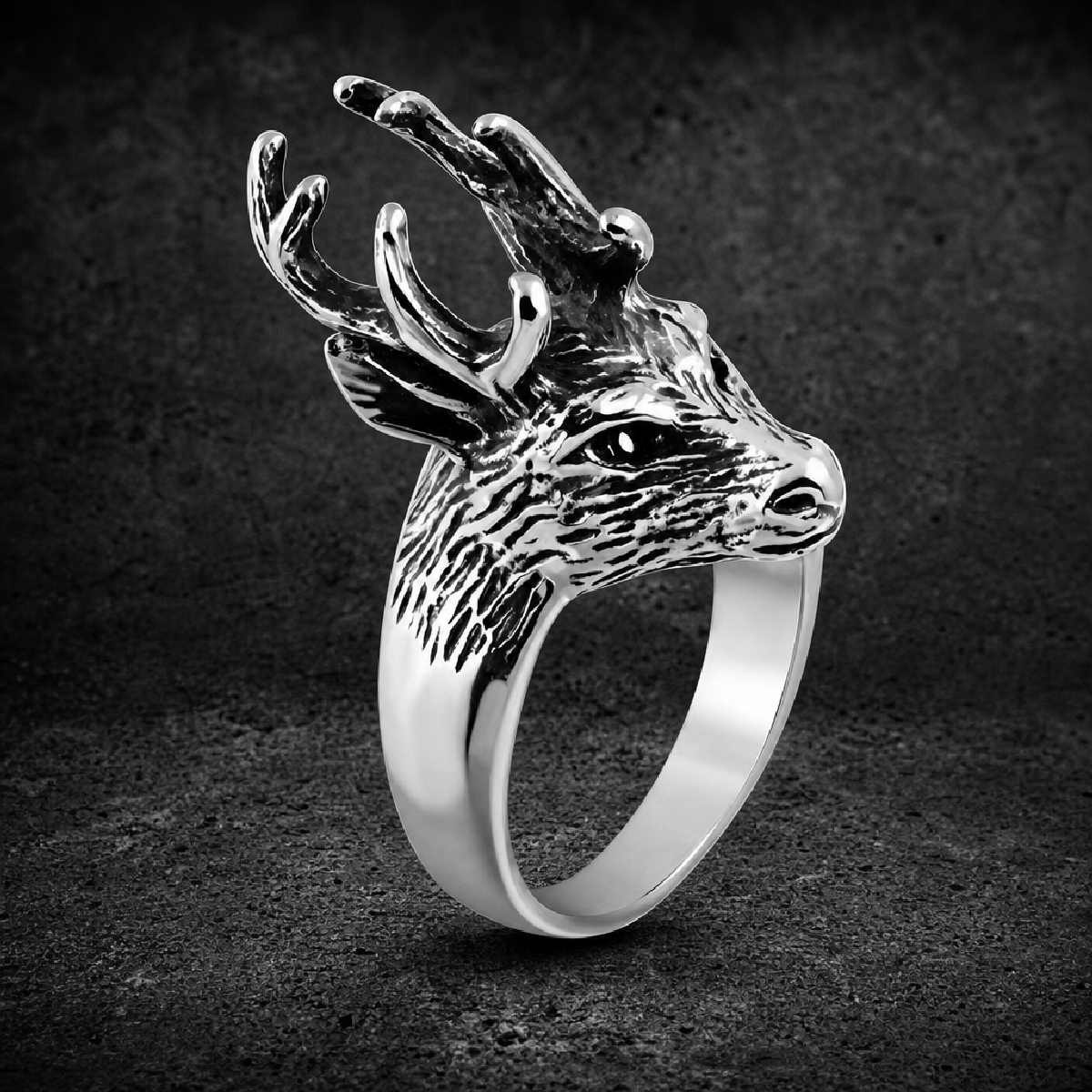 The 'Deer Hunter' Ring - 316L stainless steel unisex jewelry (R0598)