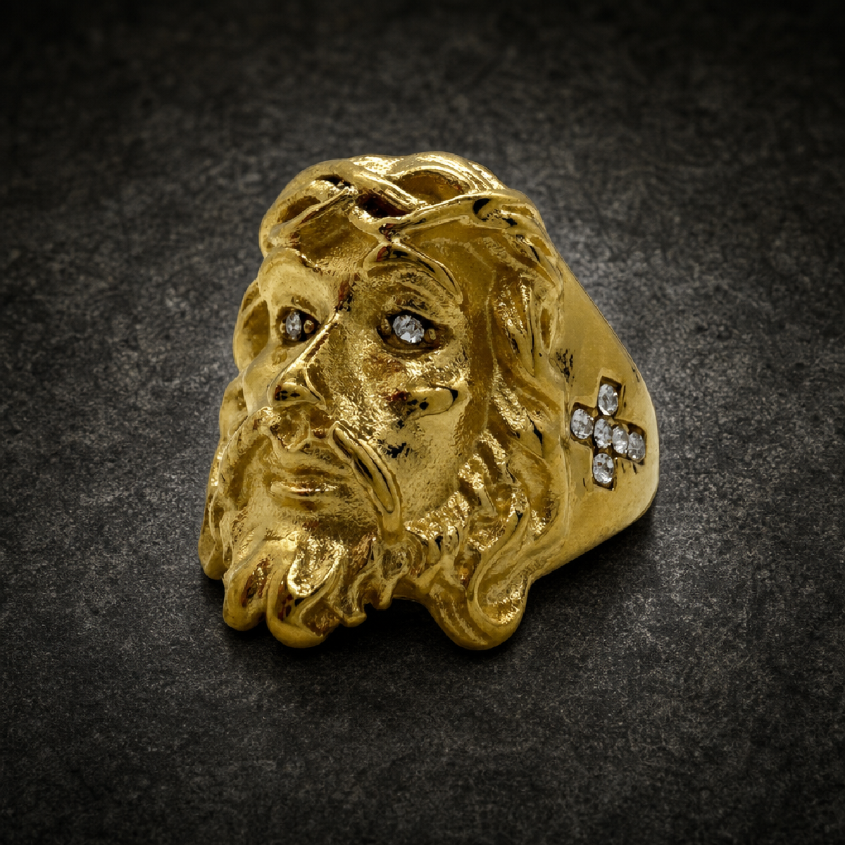 The Golden Redeemer — Sovereign Jesus Ring - 316L stainless steel unisex jewelry (R0800)