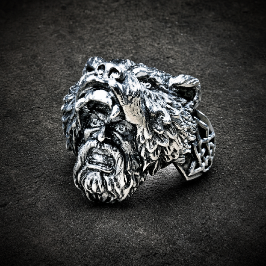 The 'Mountain Man' Bear Ring - 316L stainless steel unisex jewelry (R0332)