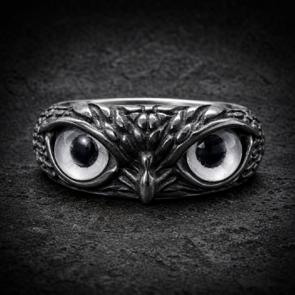 THE OBSIDIAN VIGIL RING - 316L stainless steel unisex jewelry (R0681)