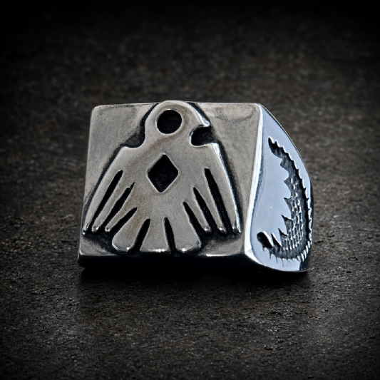 Thunderbird - ring - 316L stainless steel unisex jewelry (R0428)