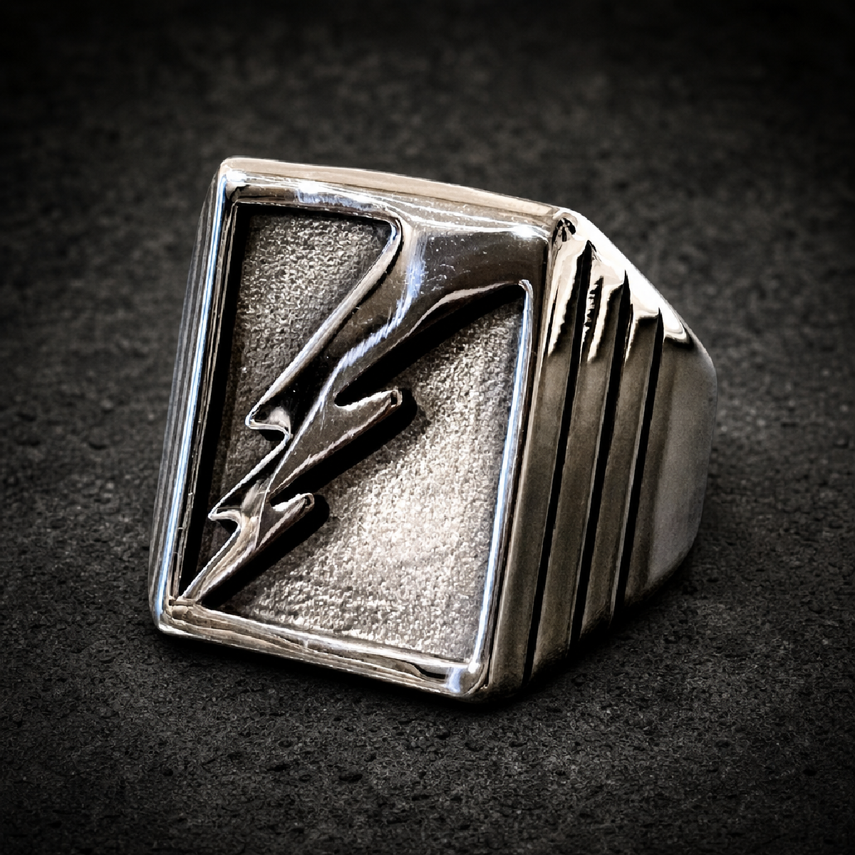 Thunderbolt Ring - 316L stainless steel unisex jewelry (R0660)