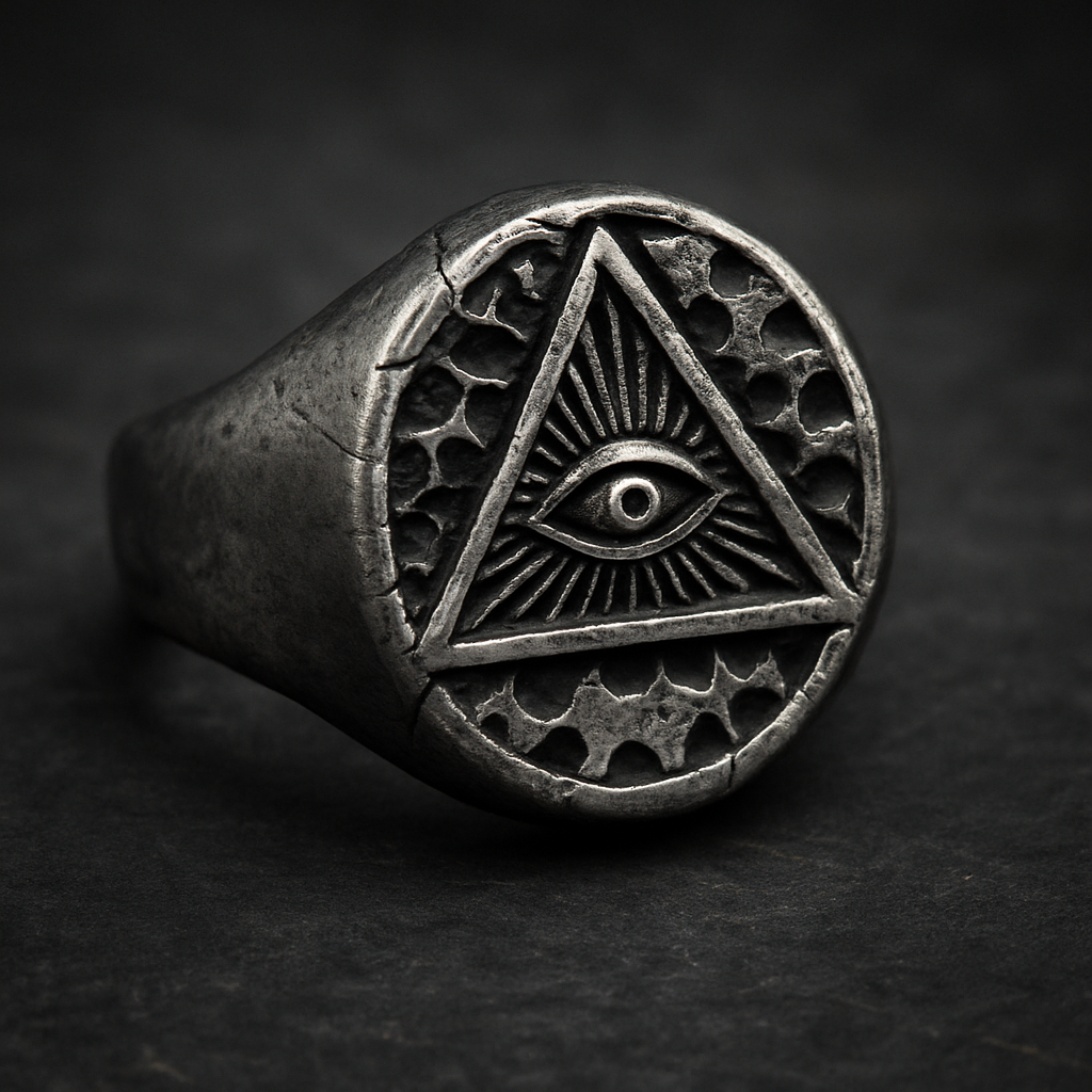 Eye of Providence Steel Ring (#R0060) - alternate view