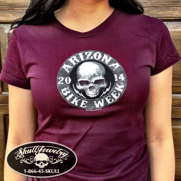 Ladies Arizona Bike Week T-Shirt Burgundy