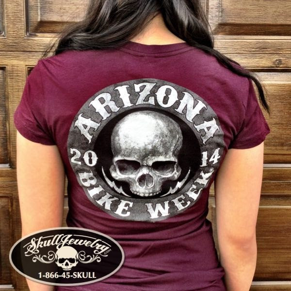 Ladies Arizona Bike Week T-Shirt Burgundy