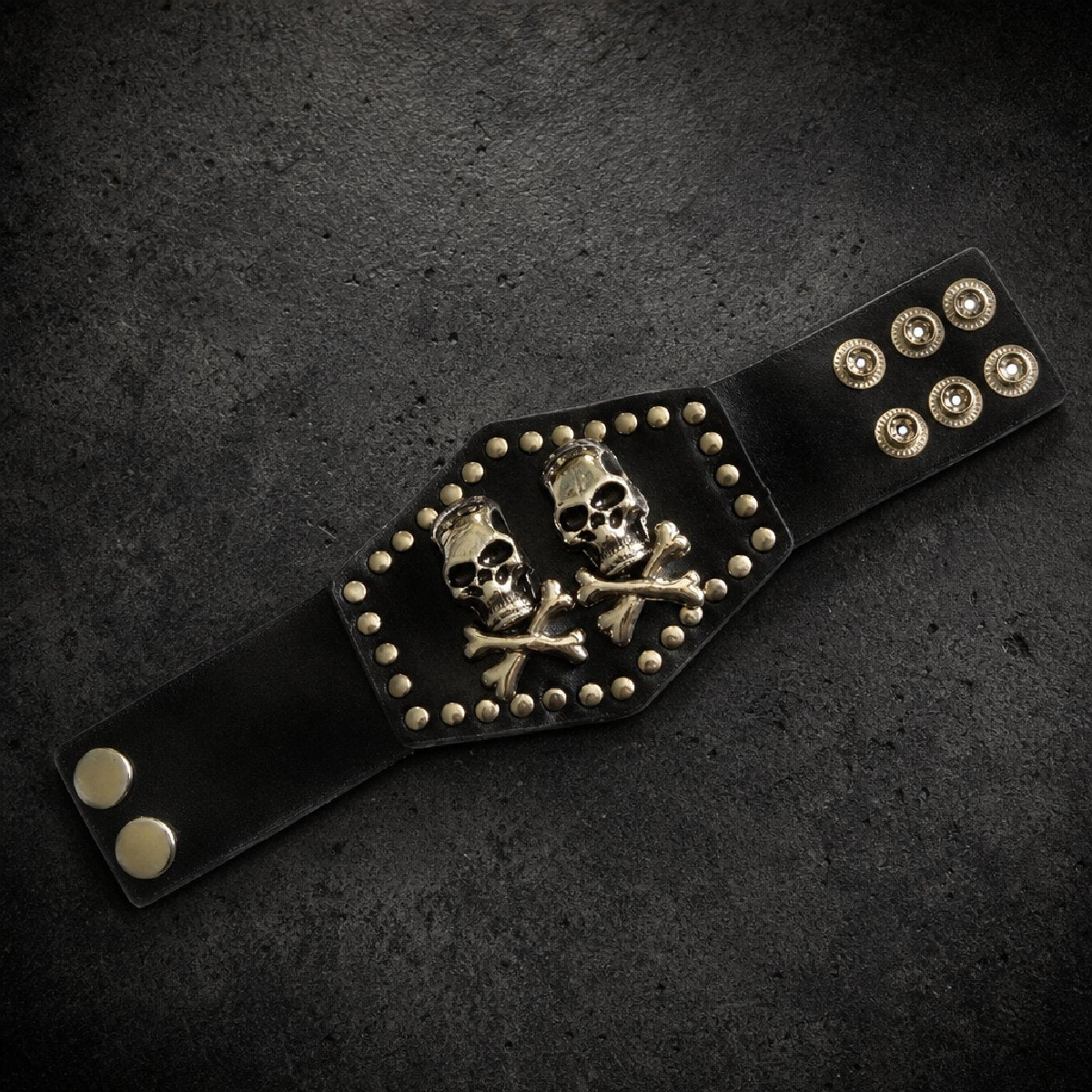 Two Tickets To Paradise Skull Bracelet w/Studs (#ba021)