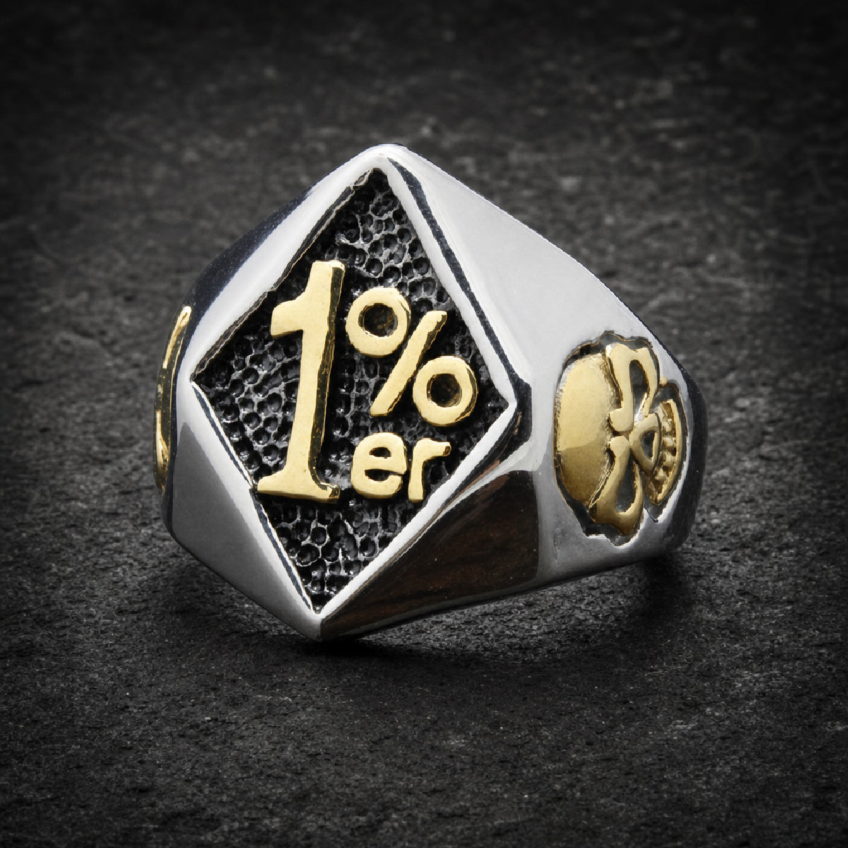 Two-Tone Skull Ring – Bold, Edgy & Unapologetic - 316L stainless steel unisex jewelry (R0359)