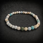 Valkyrie's Veil — Natural Amazonite & White Jade Warrior Bracelet (#B0076)