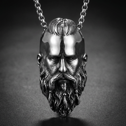 Valhalla Helm pendant made from 316L stainless steel, featuring a powerful Viking-inspired helmet design.
