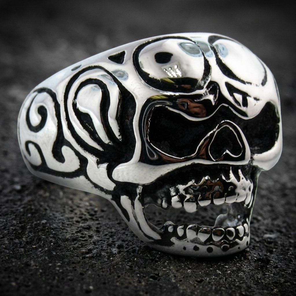 Vintage Biker Skull Ring (#041)