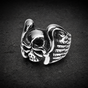 Vintage Flying Wings Skull Ring (#4030)
