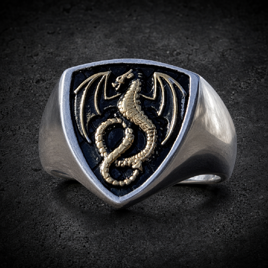 Vintage Gothic Dragon Ring - 316L stainless steel unisex jewelry (R0712)