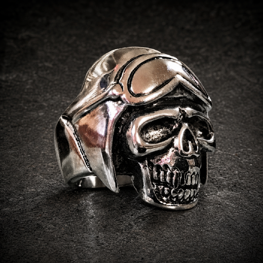 Vintage Old Motorcycle Racer Ring - 316L stainless steel unisex jewelry (R0425)