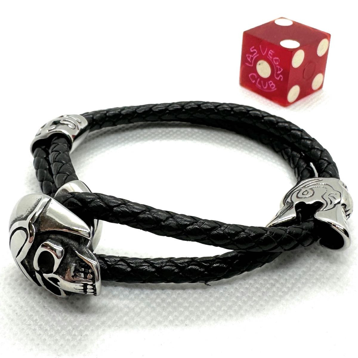 vintage racer leather bracelet - size comparison