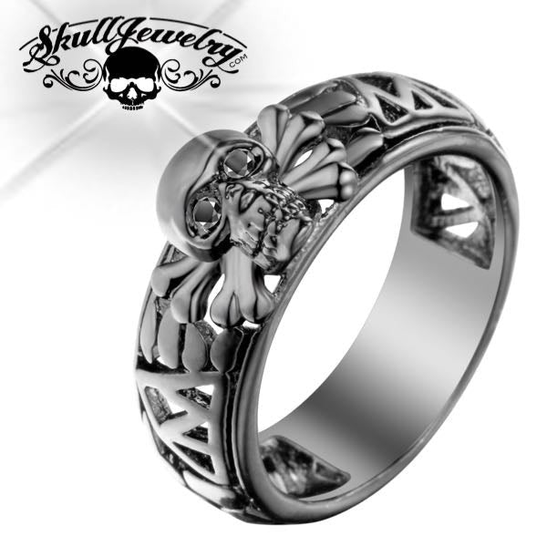 'Beyond The Black Diamond Gates' Skull Ring