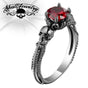 Roxanne Red CZ Crystal Black Gold Filled Cocktail Ring (#w031)