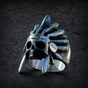 Washakie - Indian Warrior Skull Ring (#R0470)