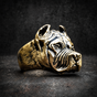 We Are One Badass Gold-Tone Pitbull Ring (#R0538)
