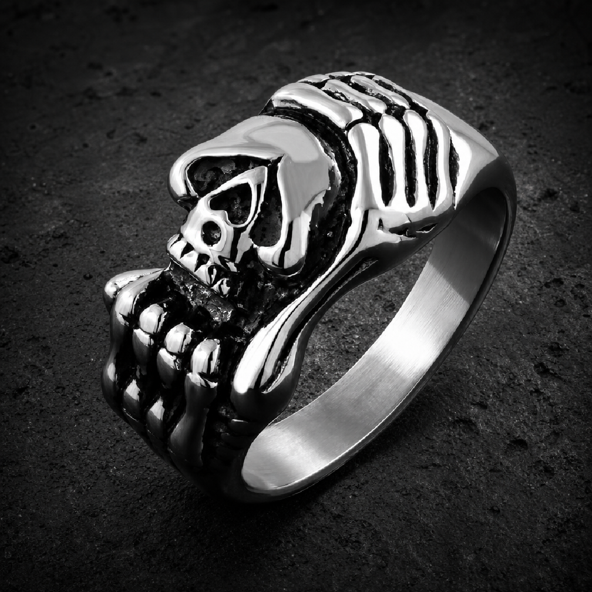 You Have Me Wrapped Around Your Finger Skull Ring (c168) - 316L stainless steel unisex jewelry (C168_SIZE07)